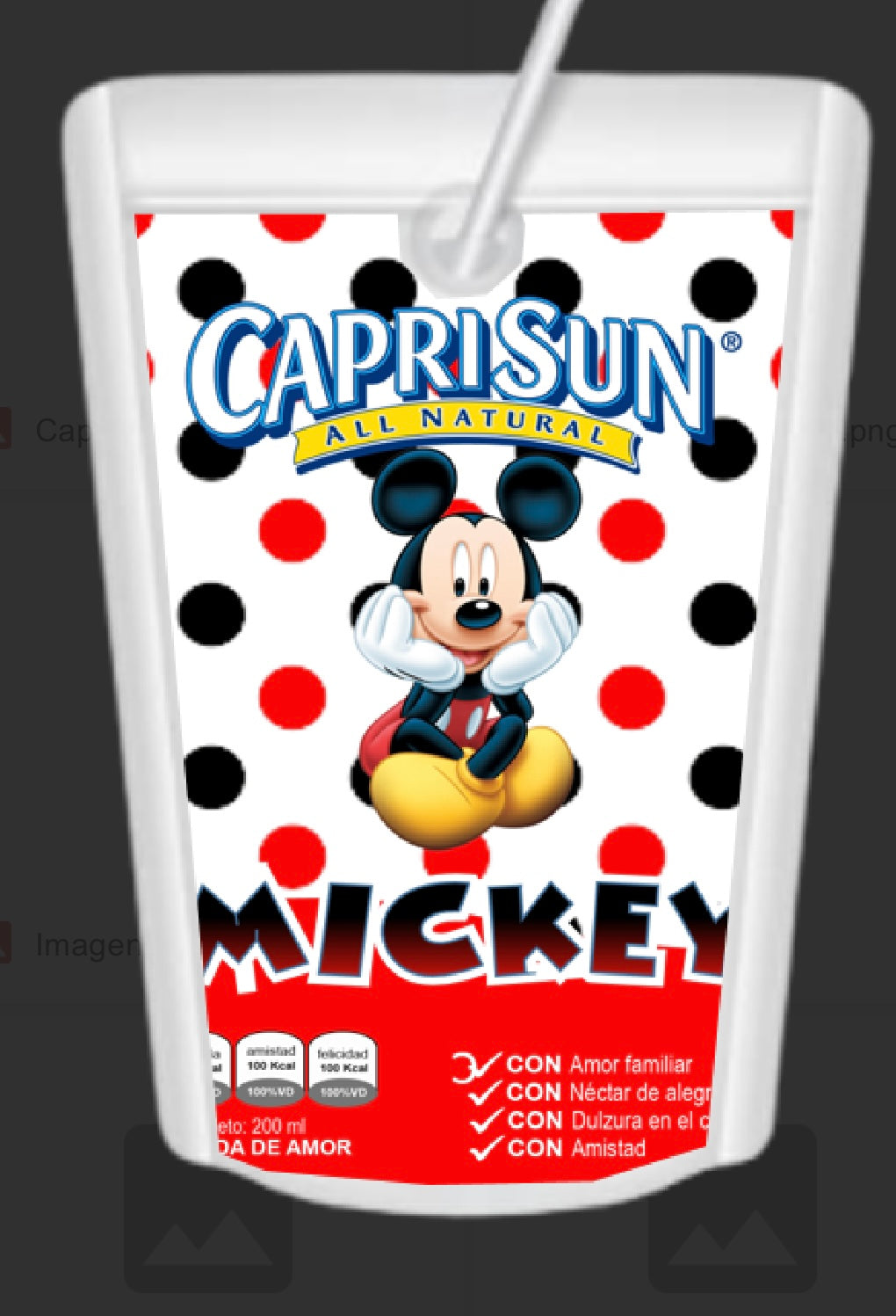 12 custom Mickey Mouse caprisuns