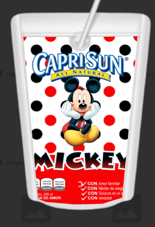 12 custom Mickey Mouse caprisuns